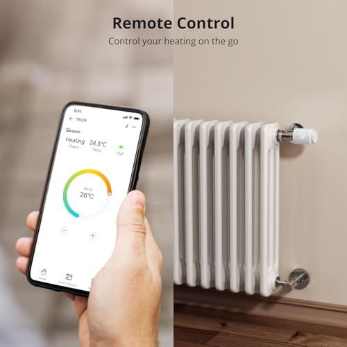 sonoff trvzb thermostatique connectée et intelligente, zigbee 3.0 vanne thermostatique radiateur, contrôle vocal, détection de fenêtre, compatible avec alexa/home assistant, requiert le hub zigbee