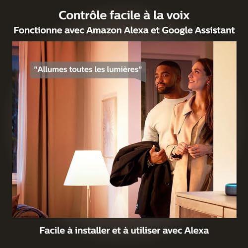philips hue white, ampoule led connectée e27, pack de 4