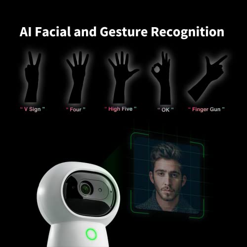 aqara 2k pt camera interieur wifi 2,4/5 ghz hub g3, reconnaissance du visage et des gestes, télécommande infrarouge, camera 360°, fonctionne avec homekit secure video, alexa, google assistant, ifttt