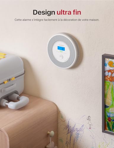 x sense détecteur de fumée et de monoxyde de carbone connecté avec fonction d’alerte vocale en français, détecteur de fumée wi fi compatible avec x sense home security app, xp0a ir, lot de 1