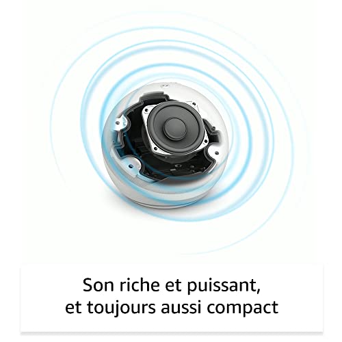 echo dot (nouvelle génération) | enceinte connectée bluetooth et wi fi au son puissant encore plus imposant, avec alexa | blanc