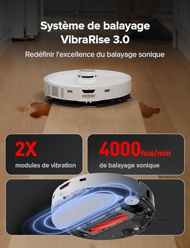 roborock s8 maxv ultra aspirateur robot avec 8 en 1 station, robot aspirateur laveur avec brosse latérale & duoroller aspiration 10000 pa, auto nettoyage du serpillière et de la planche à linge à 60℃