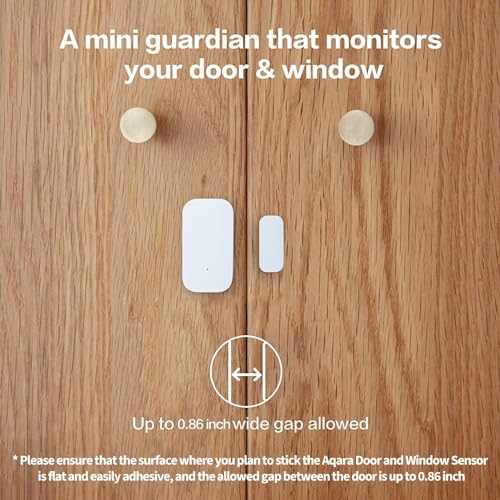 aqara détecteur d'ouverture porte/fenêtre, nÉcessite aqara hub, connexion zigbee, détecteur sans fil pour système d'alarme et domotique intelligente, compatible avec apple homekit, alexa, ifttt