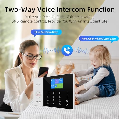 pgst alarme maison sans fil intelligent 2.4g wifi/gsm kit système d'alarme connectée 1 sirène,1 détecteur de ouverture porte fenêtre,2 télécommandes,1 capteur de mouvement,tuya app(smart life)