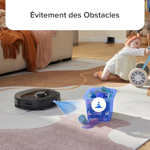 roborock q8 max aspirateur robot avec brosse duoroller, robot aspirateur laveur aspiration de 5 500 pa, robots aspirateurs avec navigation lidar, évitement des obstacles, cartographie multi niveaux