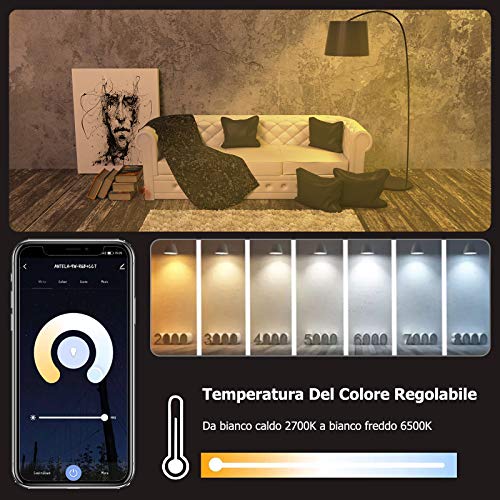 antela ampoule connectée wifi e27 led multicouleurs rgb + cct 2700k 6500k, compatible avec alexa/google home, ampoule intelligente pas besoin de hub, 4 pcs