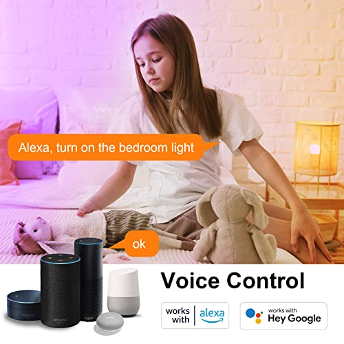 antela ampoule connectée wifi e27 a65 12w 1320lm led intelligente rgb+cct 2700k 6500k compatible avec alexa, google home, commande vocale, 2 pcs
