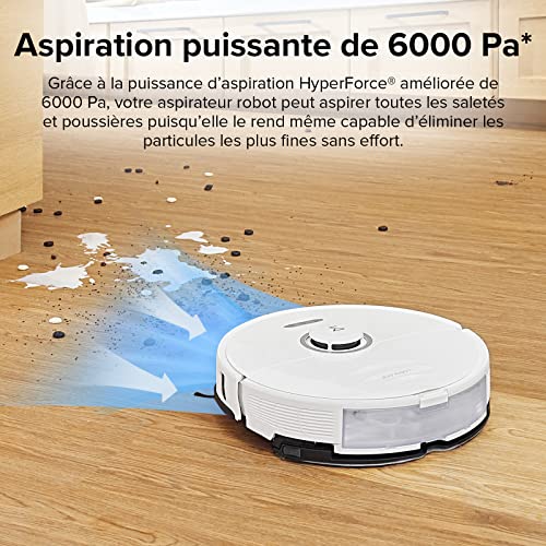 roborock s8 aspirateur robot laveur 6000pa brosse double avec Évitement d'obstacles par lumière structurée 3d, wifi/alexa/app, pour le idéal nettoyage des tapis & des cheveux (mise à niveau du s7)