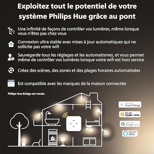 philips hue white, ampoule led connectée e27, pack de 4