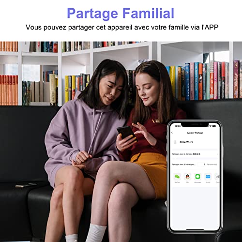 antela prise connectée alexa française 16a 3680w mesure de consommation Électrique type e, prise intelligente avec google home,smart life app contrôle, horaires et minuterie, 4pcs blanc