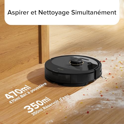 roborock q8 max aspirateur robot avec brosse duoroller, robot aspirateur laveur aspiration de 5 500 pa, robots aspirateurs avec navigation lidar, évitement des obstacles, cartographie multi niveaux