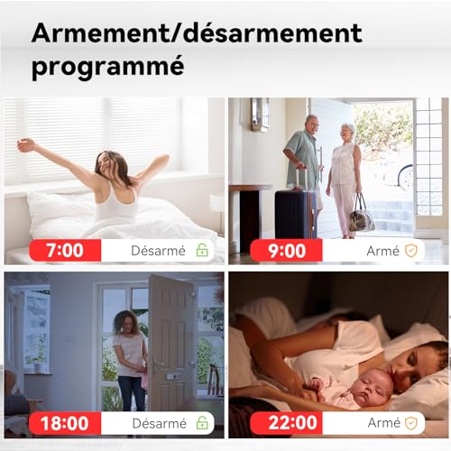 cpvan alarme maison sans fil, 2.4ghz wifi pir détecteur de mouvement avec alertes app,9 pièces pir alarme hôte,6 capteurs de porte/fenêtre,2 télécommandes