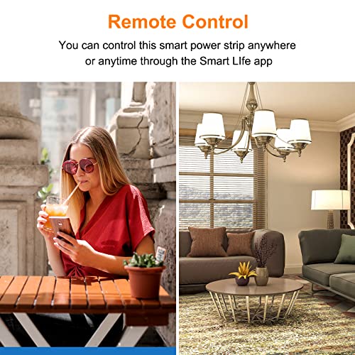 antela multiprise connectée wifi 16a prise intelligente 4 prises 2 usb/1 type c, mesure de consommation Électrique, compatible avec alexa/google home, contrôle app/vocal, fonction de temps, 1,8m