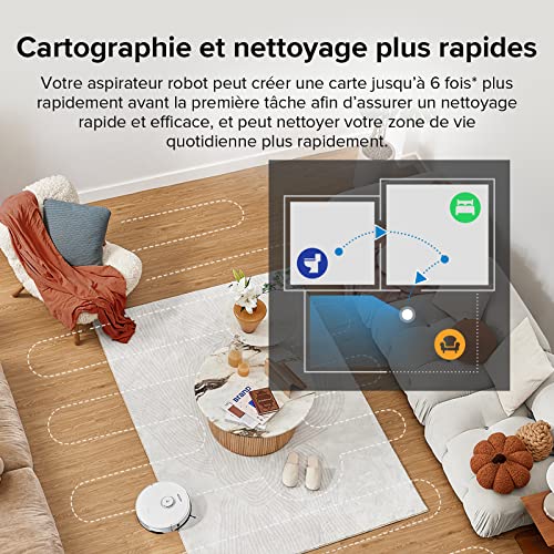 roborock s8 aspirateur robot laveur 6000pa brosse double avec Évitement d'obstacles par lumière structurée 3d, wifi/alexa/app, pour le idéal nettoyage des tapis & des cheveux (mise à niveau du s7)