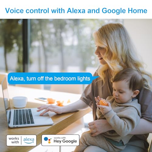 antela prise connectée alexa 16a 2,4/5ghz wifi mesure de consommation Électrique compatible avec google home, smart life app, horaires et minuterie, 4pcs blanc