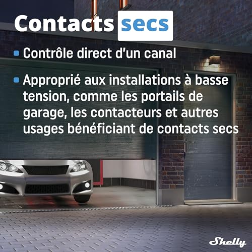 shelly plus 1 relais interrupteur connecté 16a, wi fi & bluetooth, contacts secs, commande à distance porte de garage, éclairage, alexa & google home, app ios android, aucun hub requis