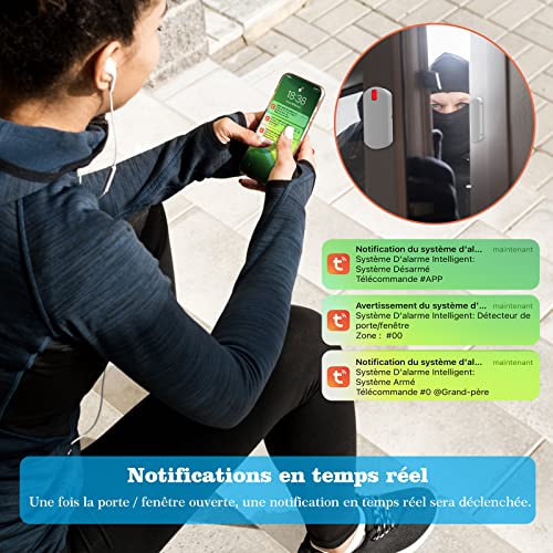 yiseele alarme maison sans fil, 5g wifi systèmes sécurité pour la maison avec app, 16 pièces kit alarme avec 120db sirène – pour camping car, garage, bureau, compatible avec alexa, google