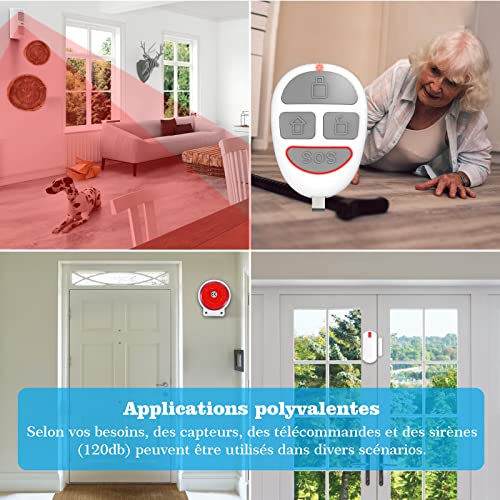 yiseele alarme maison sans fil, 5g wifi systèmes sécurité pour la maison avec app, 16 pièces kit alarme avec 120db sirène – pour camping car, garage, bureau, compatible avec alexa, google