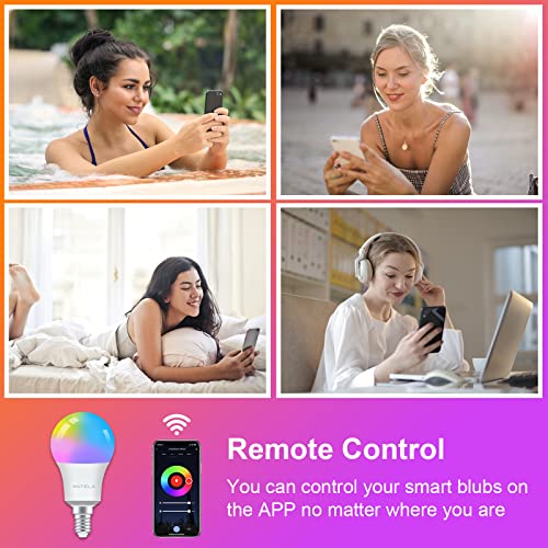 antela ampoule connectée wifi e14 a60 9w ampoule led intelligente rgb+cct 2700k 6500k compatible avec alexa, google home, commande vocale, 2 pcs