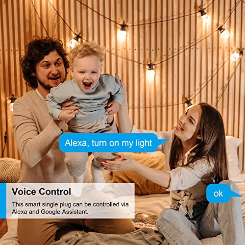 antela prise connectée wifi 16a 3680w mesure de consommation Électrique, prise intelligente compatible avec alexa/google home, app contrôle, horaires et minuterie