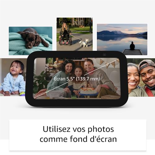 echo show 5 (nouvelle génération) | Écran tactile connecté compact avec alexa pour le contrôle de votre maison connectée et bien plus | bleu gris
