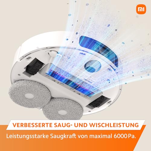 xiaomi robot vacuum x20+ aspirateur robot, station tout en un (puissance d'aspiration de 6000 pa ; 140 min autonomie ; autonettoyage, vidage, séchage et remplissage d'eau ; application/contrôle)