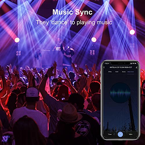 antela ampoule connectée wifi led e14 ampoule intelligente compatible avec alexa et google home, télécommande, commande vocale, couleur dimmable, aucun concentrateur requis, 2 pcs