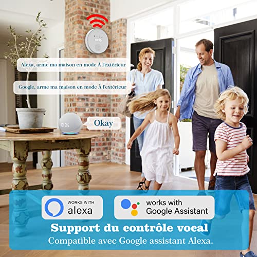 yiseele alarme maison sans fil, 5g wifi systèmes sécurité pour la maison avec app, 16 pièces kit alarme avec 120db sirène – pour camping car, garage, bureau, compatible avec alexa, google