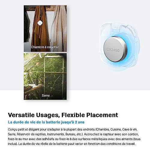 tapo détecteur de température et d'humidité connecté tapo t310, durée de vie de la batterie de 1 an et plus, notification d'application instantanée, tapo hub requis