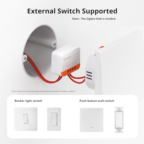 sonoff zbminil2 zigbee interrupteur intelligent (aucun fil neutre requis), 6a/1440w, 2 way smart switch, compatible avec alexa, google home, home assistant, sonoff zigbee hub requis (4 pack)