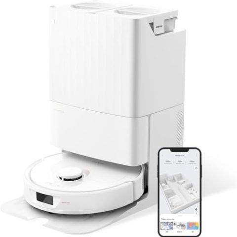 roborock qrevo robot aspirateur laveur 5500 pa, double serpillière rotative, cartographie 3d fonctions automatiques vidage/lavage/séchage blanc (reconditionné)