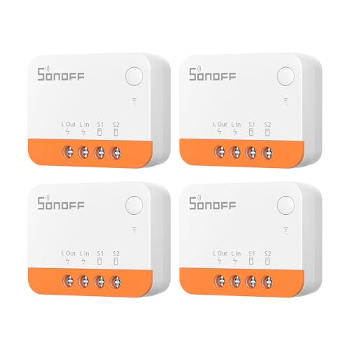 sonoff zbminil2 zigbee interrupteur intelligent (aucun fil neutre requis), 6a/1440w, 2 way smart switch, compatible avec alexa, google home, home assistant, sonoff zigbee hub requis (4 pack)