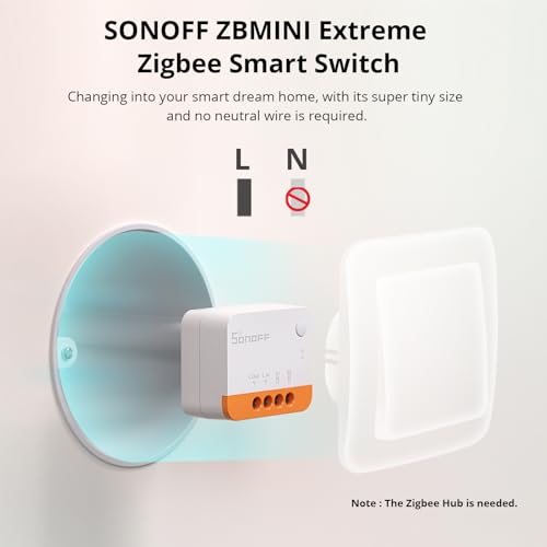 sonoff zbminil2 zigbee interrupteur intelligent (aucun fil neutre requis), 6a/1440w, 2 way smart switch, compatible avec alexa, google home, home assistant, sonoff zigbee hub requis (4 pack)
