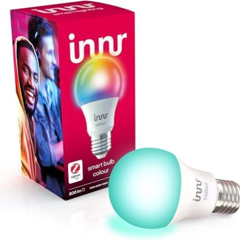 innr ampoule connectée zigbee e27, fonctionne avec hue* et alexa (pont requis), blanc et couleur, ampoule rgb, led lampe, intensité variable, 806 lumens 1 pack