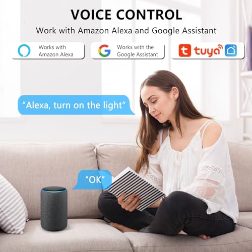 1pc interrupteur wifi, interrupteur connecté compatible avec alexa, alexa interrupteur lampe avec tuya smart life app, montage encastré dans le socle, 2 voies, conducteur neutre nécessaire