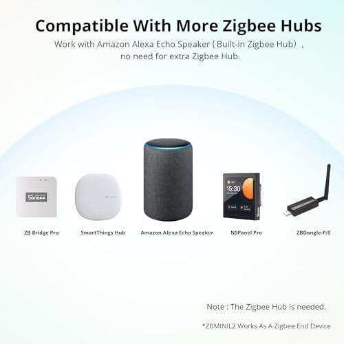 sonoff zbminil2 zigbee interrupteur intelligent (aucun fil neutre requis), 6a/1440w, 2 way smart switch, compatible avec alexa, google home, home assistant, sonoff zigbee hub requis (4 pack)