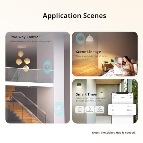sonoff zbminil2 zigbee interrupteur intelligent (aucun fil neutre requis), 6a/1440w, 2 way smart switch, compatible avec alexa, google home, home assistant, sonoff zigbee hub requis (4 pack)