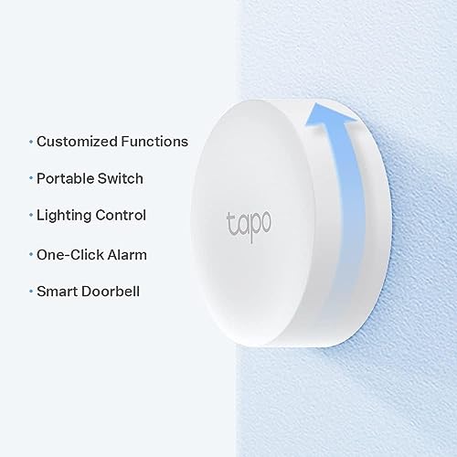 tapo interrupteur connecté tapo s200b, actions intelligentes, contrôle des appareils intelligents avec bouton, alarme en un clic, compatible avec alexa et google home, tapo hub requis