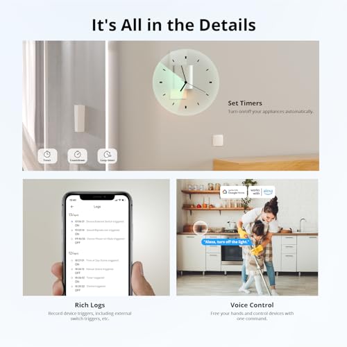 sonoff minir4m matter interrupteur intelligent, 2 way smart switch, interrupteur mural wifi, soutien au protocole matter, contrôle vocal, compatible avec alexa/google home/home assistant, 2400w/10a