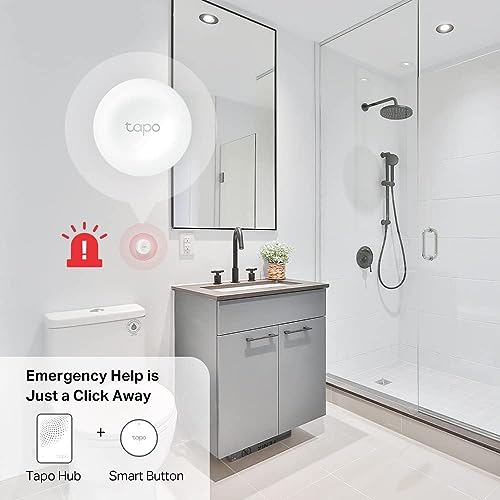 tapo interrupteur connecté tapo s200b, actions intelligentes, contrôle des appareils intelligents avec bouton, alarme en un clic, compatible avec alexa et google home, tapo hub requis