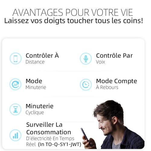 tongou 25a diy interrupteur intelligent compatible avec alexa, google assistant, tuya/smart life app contrôle à distance, rail din commutateur wifi avec mesure, commande vocale et fonction de temps