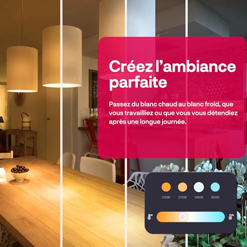 innr ampoule connectée zigbee gu10, fonctionne avec hue* et alexa (pont requis), spot blanc chaud à froid, led lampe, intensité variable, 420 lumens 4 pack