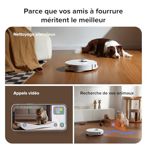 roborock qrevo curv robot aspirateur laveur hyperforce de 18 500 pa, aspirateur robot avec système anti enchevêtrements taux d’enchevêtrement de 0%, flexiarm brosse & serpillièr lavage à 75°c