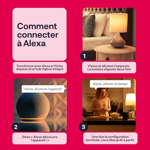 innr ampoule connectée zigbee gu10, fonctionne avec hue* et alexa (pont requis), spot blanc chaud à froid, led lampe, intensité variable, 420 lumens 4 pack