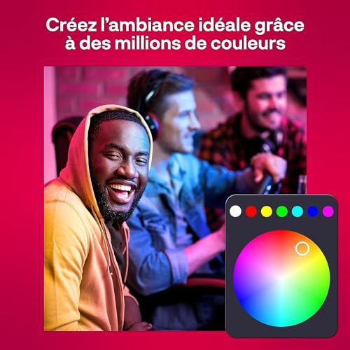 innr zigbee ruban led connecté 2m, fonctionne avec hue* et alexa (pont requis), bande led blanche chaude à froide, bandeau led rgb, lightstrip, bande lumineuse led autocollante, 1000 lm