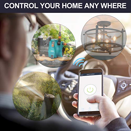 loratap lot de 2 interrupteur wifi alexa sans fil, mini taille, récepteur 2500w 10a, commutateur connecté intelligent, commande à distance par téléphone, relais compatible avec google assistant