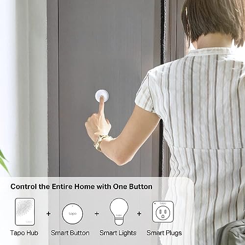 tapo interrupteur connecté tapo s200b, actions intelligentes, contrôle des appareils intelligents avec bouton, alarme en un clic, compatible avec alexa et google home, tapo hub requis