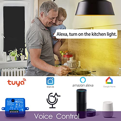 loratap lot de 2 interrupteur wifi alexa sans fil, mini taille, récepteur 2500w 10a, commutateur connecté intelligent, commande à distance par téléphone, relais compatible avec google assistant