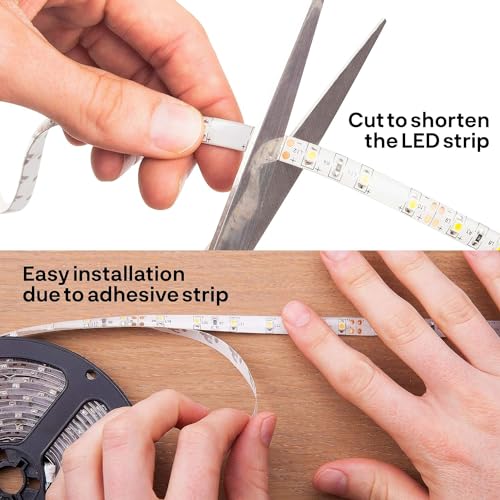 innr zigbee ruban led connecté 2m, fonctionne avec hue* et alexa (pont requis), bande led blanche chaude à froide, bandeau led rgb, lightstrip, bande lumineuse led autocollante, 1000 lm