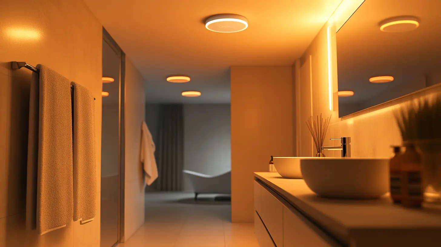 Installer les plafonniers connectés premium Hue Xamento pour une salle de bain élégante